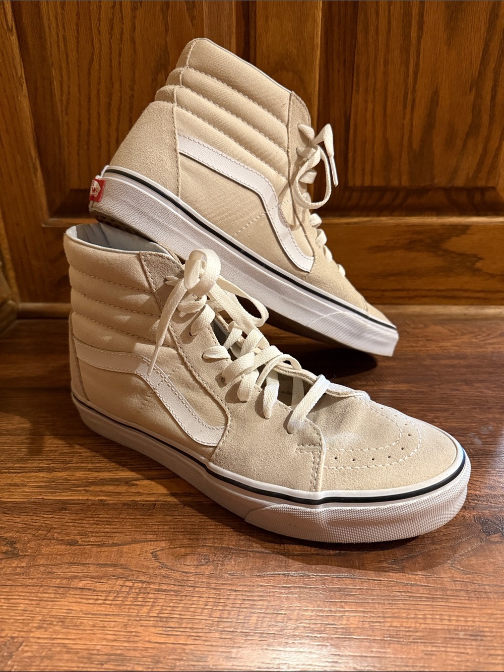 Vans Beige Suede Sk8-Hi High-Top Sneakers